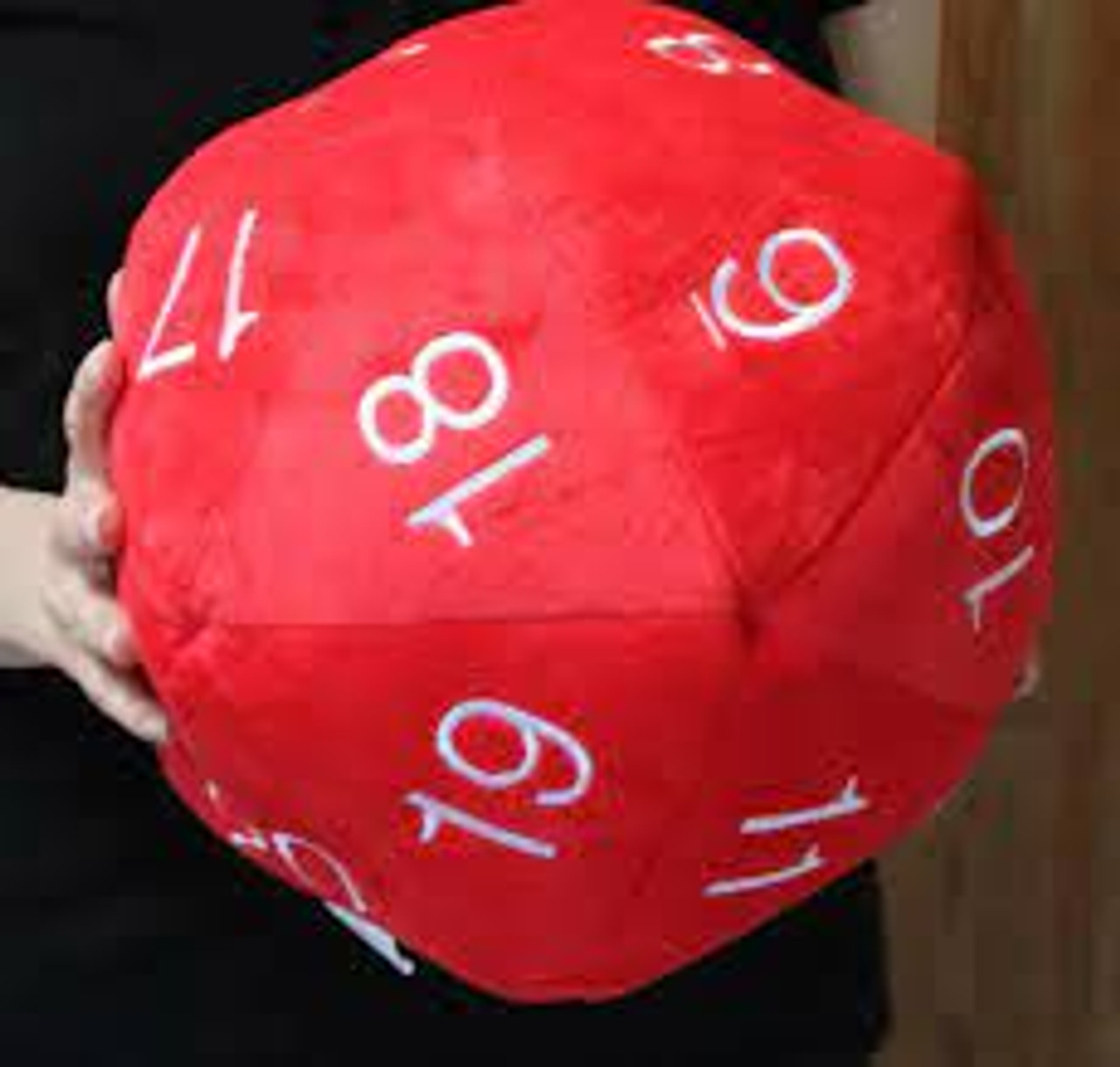 D20 Jumbo Plush Die - Red/White